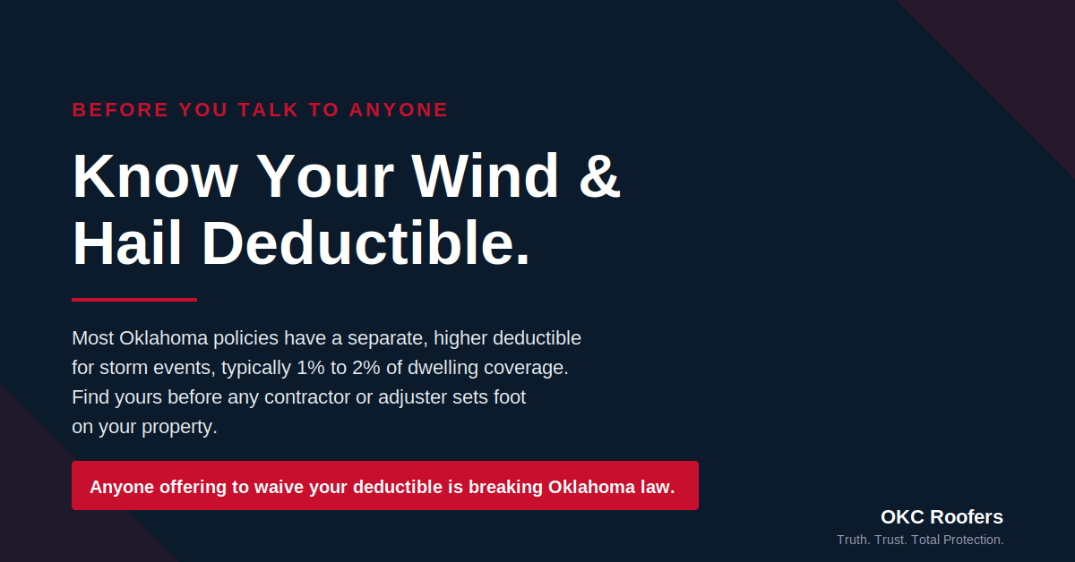 Reminder to know your wind and hail deductible before any contractor or insurance conversation